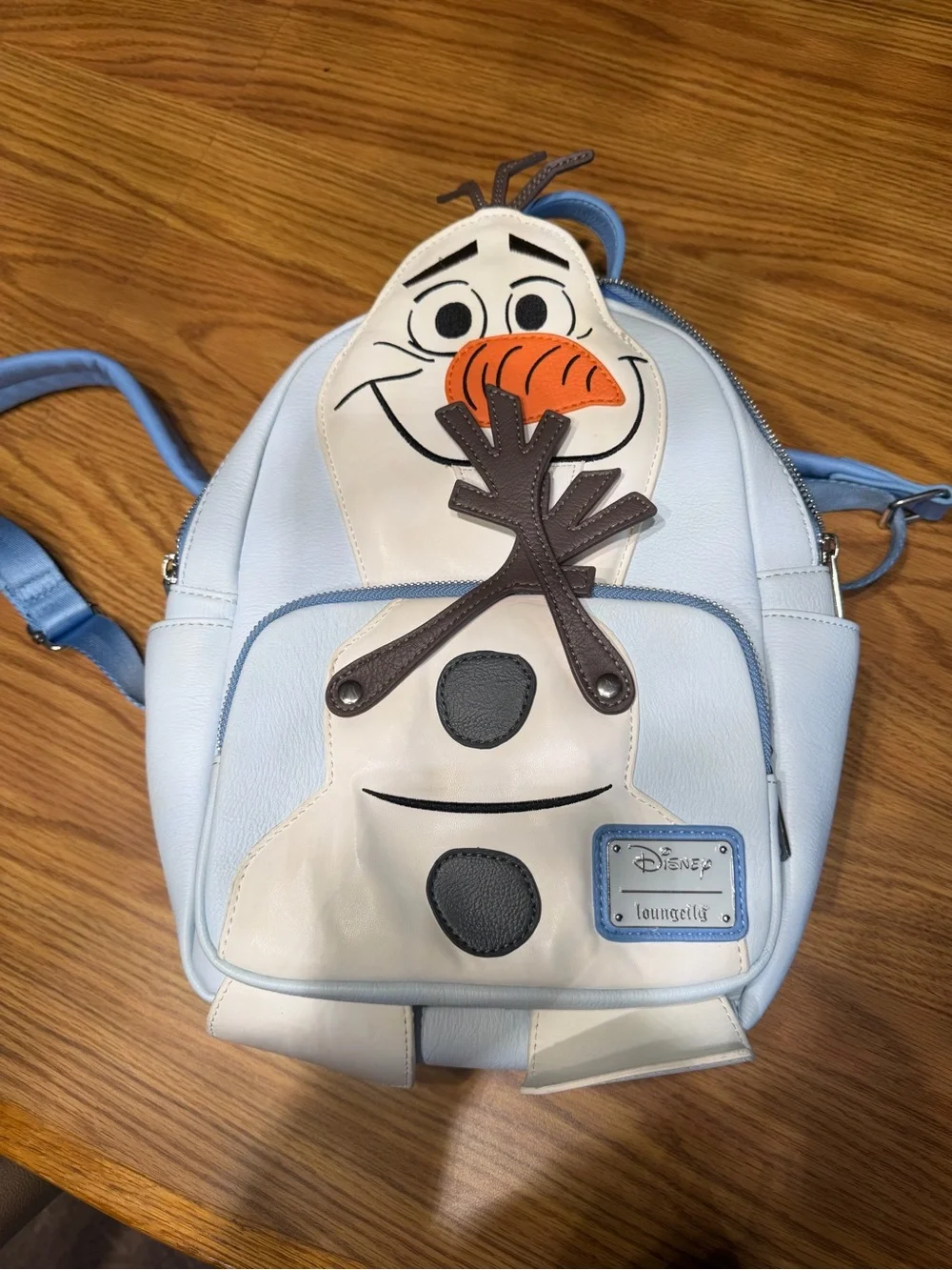 Loungefly Olaf Character Mini Backpack in Light Blue and White